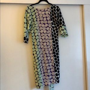 DvF printed silk dress size 2 with matching belt